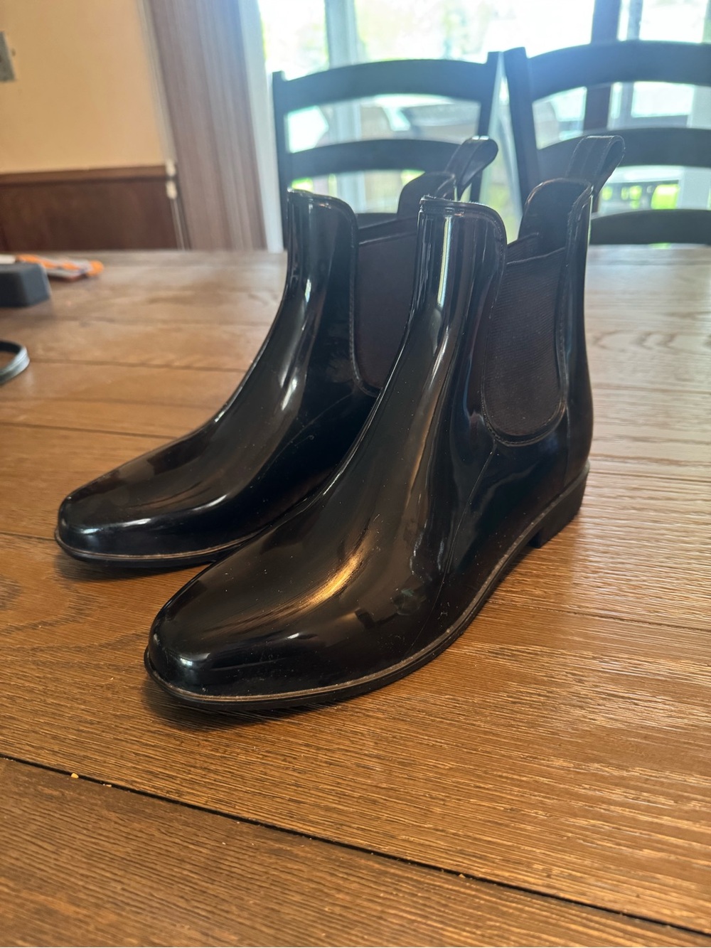 Men's Black Chelsea Rain Boots - Classic Slip-On Style